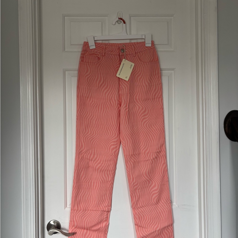 Peppermayo (Revolve Brand) pink wave pants NWT